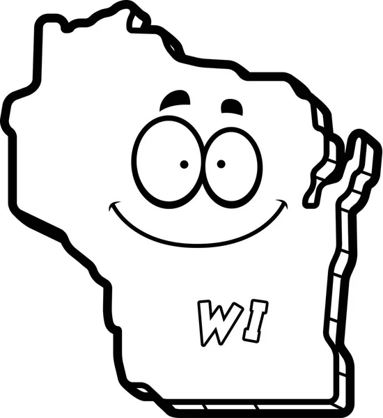 Kreslený Wisconsin s úsměvem — Stockový vektor