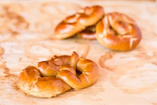 Primo piano di pretzel cotto — Foto Stock