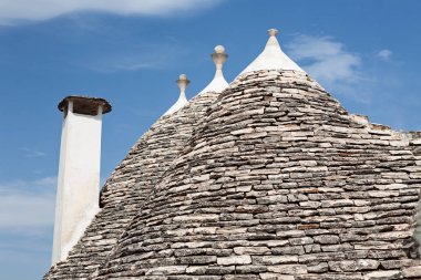 Tafsilât-in tipik konik çatı Alberobello, Puglia, İtalya