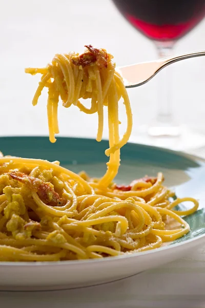 Włoskie Spaghetti carbonara — Zdjęcie stockowe