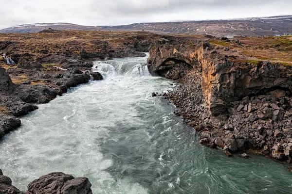 Nézd Godafoss vízesés, Izland — Stock Fotó