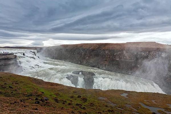 Cascada Gullfoss en un día nublado — Foto de Stock