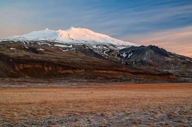 Gün batımında Snaefellsjokull, İzlanda