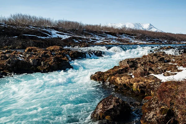 Vattenfall i Midfoss, Island — Stockfoto