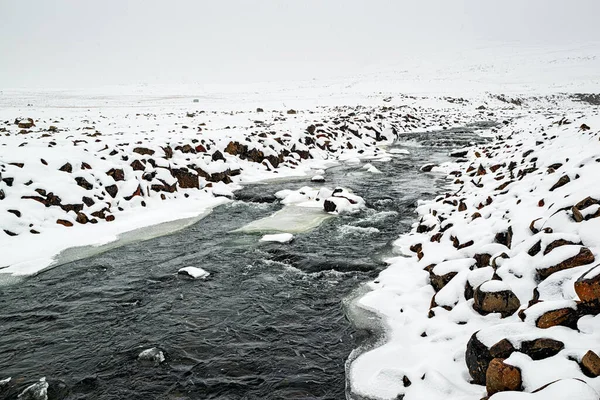 River Snaedufoss Waterfall Laugarfell Iceland — Stock Photo, Image