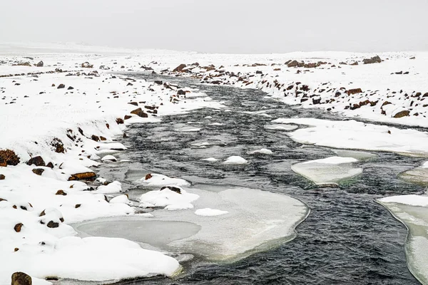 Rivière Avant Cascade Snaedufoss Près Laugarfell Islande — Photo