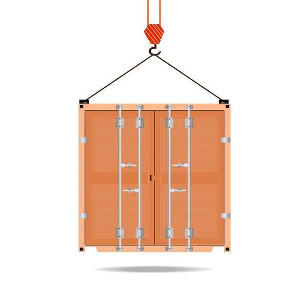 Logistieke pictogram kraan haak container geïsoleerd op wit. — Stockvector