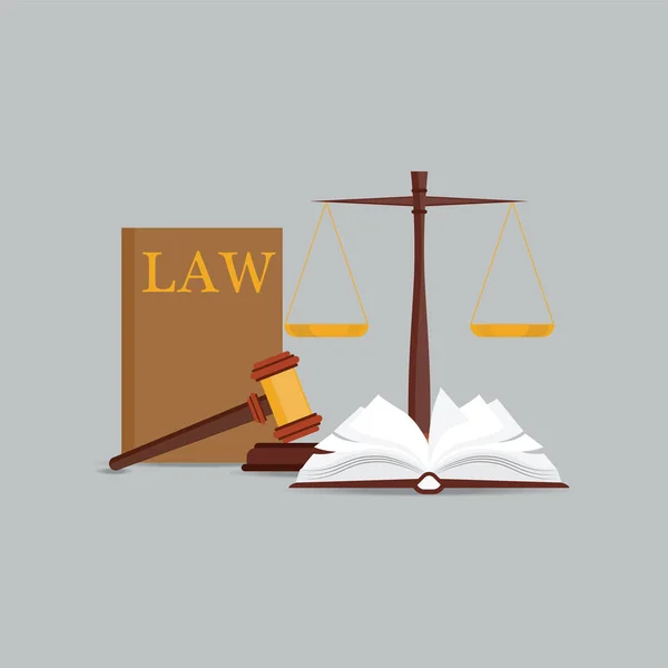 Ikona zestaw prawa i sprawiedliwości. — Wektor stockowy
