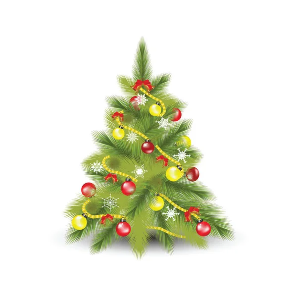 Kerstboom met spar — Stockvector