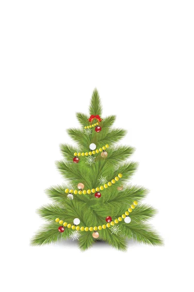 Árbol de Navidad con abeto . — Vector de stock