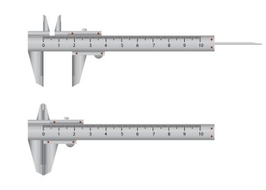 Vernier beyaz zemin üzerine izole Kaliper.