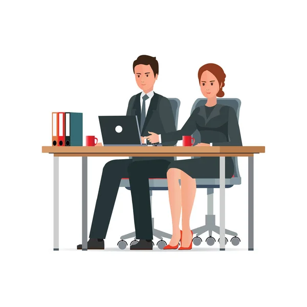 Office ember dolgozik a Hivatal. — Stock Vector