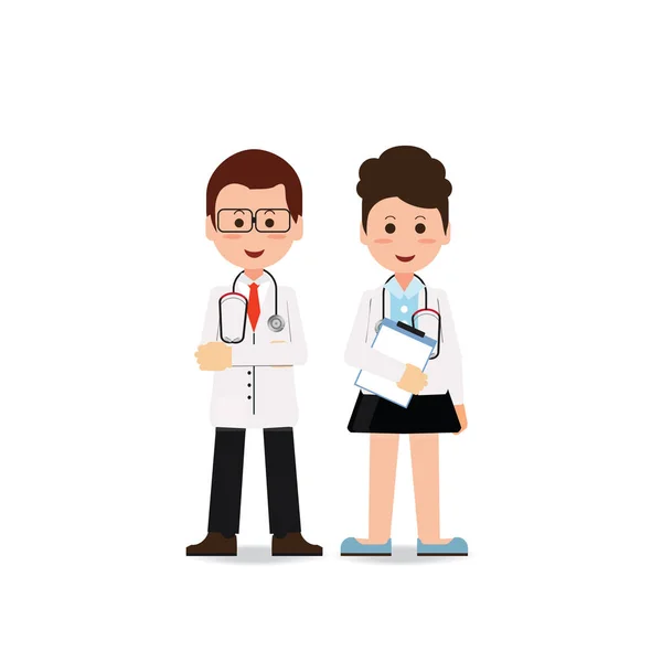 Jeunes travailleurs professionnels de l'équipe médicale . — Image vectorielle
