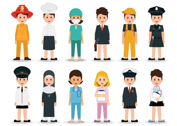 People professions and occupations icon set. — Stock Vector
