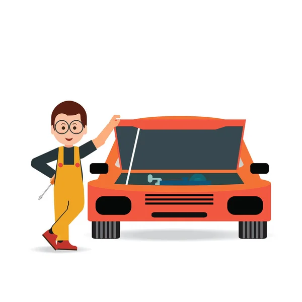 Servizio auto e riparazione. — Vettoriale Stock