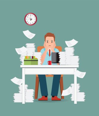 Yük durumu iş, Overworked ve yorgun işadamı.