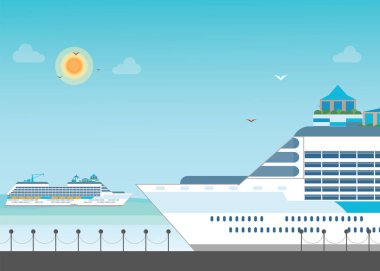 Cruise gemi deniz Limanda demirli.