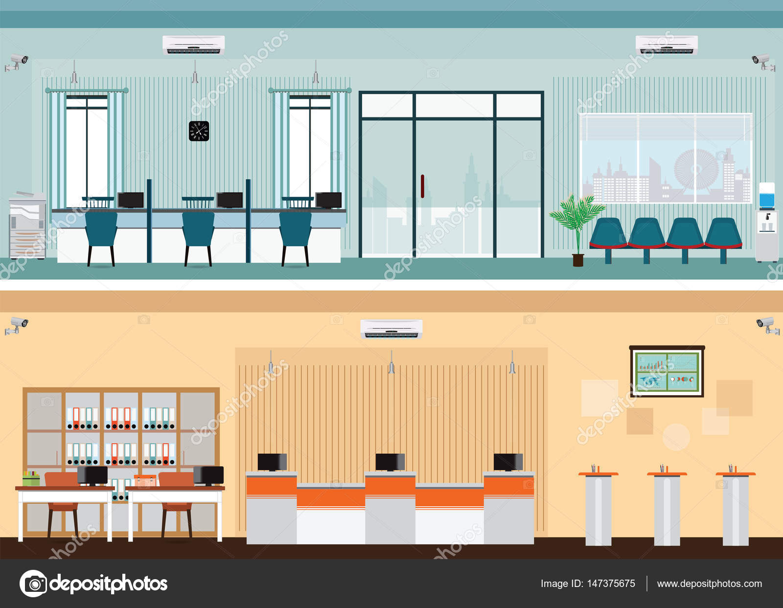 Public Access To Financial Services Banks Stock Vector Public Access To Financial Services Banks Stock Vector