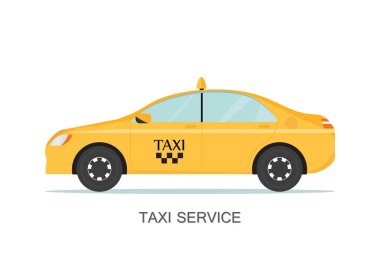 Beyaz arka plan üzerinde izole taksi.
