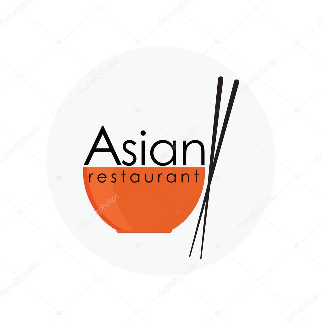 Logo for Asian restaurant design for restaurants and cafes, Creative concept Vector Illustration.