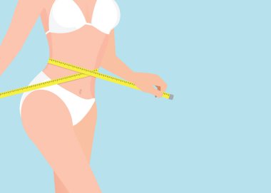 genç kadının beline ölçüm Sığdır.