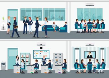 Modern ofis iç Oda Ofis Masası .