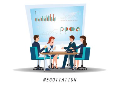 Grup toplantısında müzakere iş ortakları.