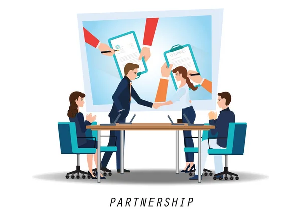 Business partnership handshake. — Stock Vector