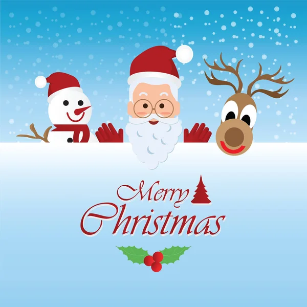 Wesołych Świąt z życzeniami z Boże Narodzenie Santa Claus. — Wektor stockowy