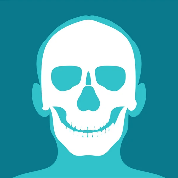 头部和颈部的X光在蓝色的背斜上隔离 关节和骨骼 人类关节 人类脊柱的骨骼脊骨结构 医疗护理扁平载体图解 — 图库矢量图片