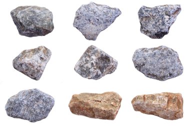 Group of Stones collection isolated on white background.  Graphic Resources