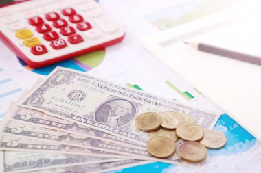 Planning Bussiness Concept. Direction of Marketing. Focus on Banknote