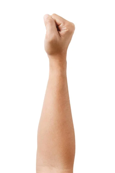 Мужские Азиатские Жесты Руки Изолированы Белом Фоне Хватай Пятью Пальцами — стоковое фото