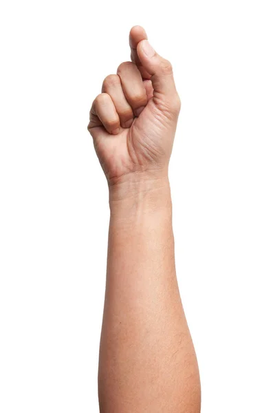 Männliche Asiatische Handgesten Isoliert Über Dem Weißen Hintergrund Soft Grab — Stockfoto