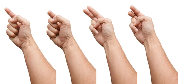 Male Asian Hand Gestures Isolated White Background Grab Five Fingers — Stock Photo, Image