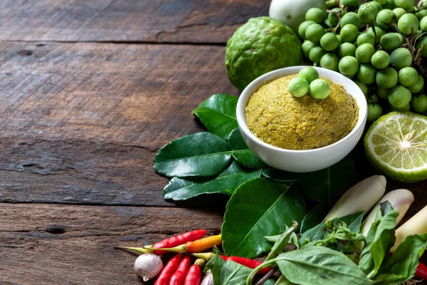 Ingrediente Para Comida Tailandesa Pollo Curry Verde Cerdo Curry Verde — Foto de Stock
