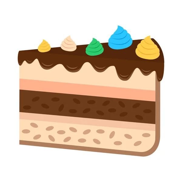 Сладкий торт в плоском стиле — стоковый вектор