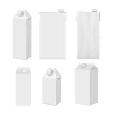 Süt ve meyve suyu kutularını beyaz