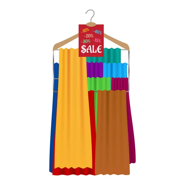 Verkaufsbanner hängt am Kleiderbügel — Stockvektor