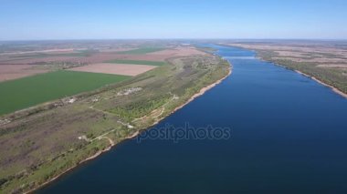 Dnipro nehir ve orman ve alanları ile güzel bankaları hava atış