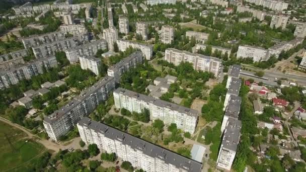 Vue aérienne de Kherson, situé en Europe de l'Est, avec un paysage urbain impressionnant — Video