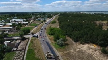 Tamir, blacktopping, kazı, yaz aylarında bir karayolu hava atış