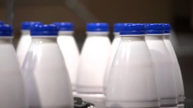 Süt şişelerini modern süt ürünleri tesisi Ukrayna ile taşınan bir zincirleme makara çizgi