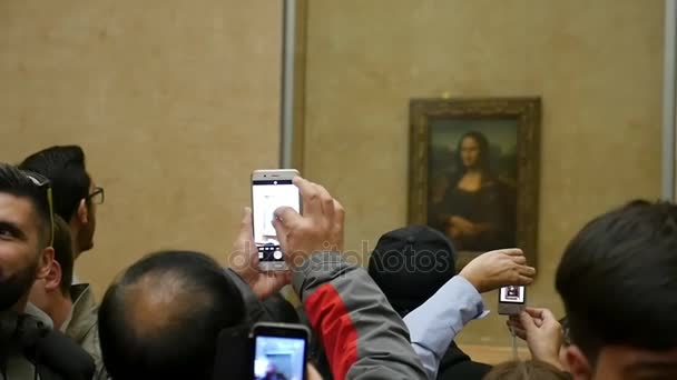 Paris France November 2017 Das Berühmte Meisterwerk Von Leonardo Vinci — Stockvideo