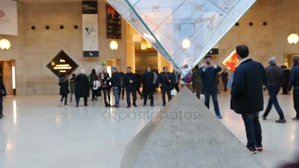 Париж Франція Листопада 2017 Мистецький Вигляд Білий Зал Лувр Сучасного — стокове відео