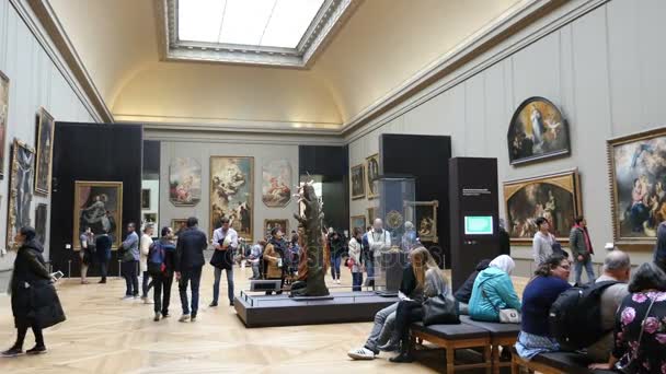 París Francia Noviembre 2017 Espléndida Vista Sala Interior Del Museo — Vídeos de Stock