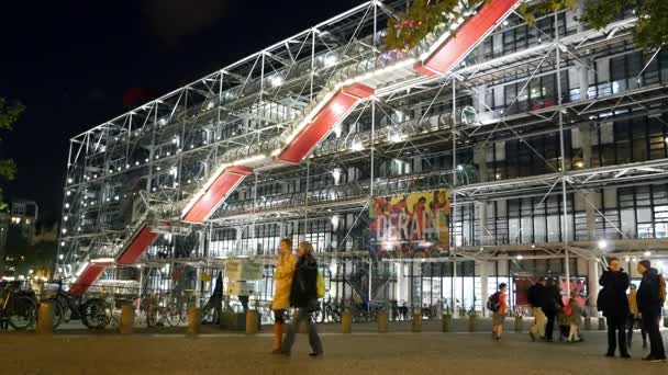 Parigi Francia Novembre 2017 Impressionante Vista Del Centro Pompidou Con — Video Stock