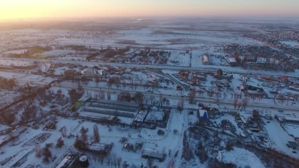 Fotografia Aérea Uma Infra Estrutura Cidade Com Edifícios Estradas Parques — Vídeo de Stock