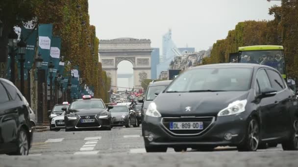 Paris Fransa Kasım 2017 Arc Triomphe Paris Orijinal Görünüm Sonbahar — Stok video
