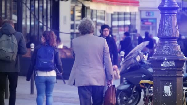 Paris França Novembro 2017 Uma Vista Emocionante Turistas Caminhando Longo — Vídeo de Stock